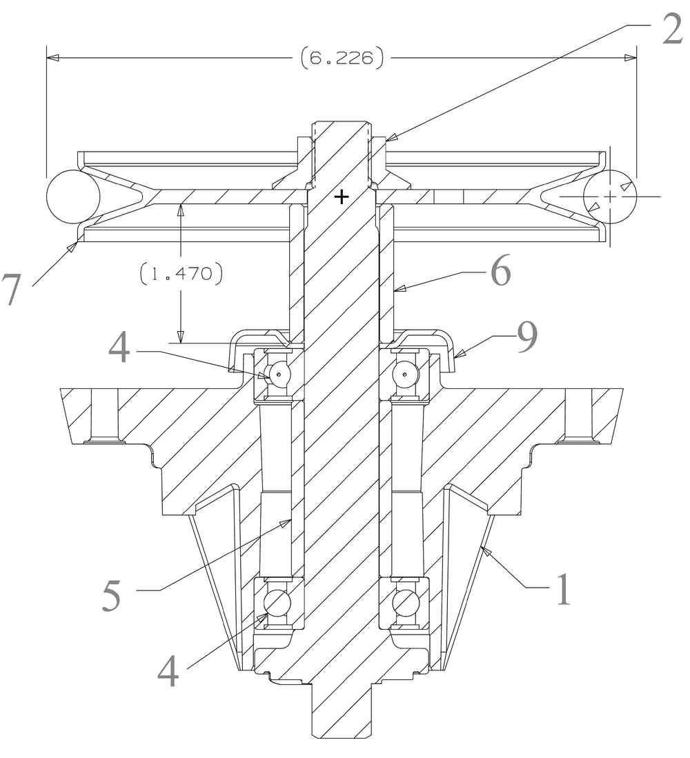 Spindle Diagram and Parts List for XT1-LT42KH (13AOA9TSA10)(2022) Cub Cadet Lawn Tractor